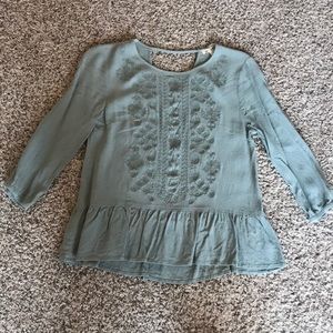 Green Embroidered Top